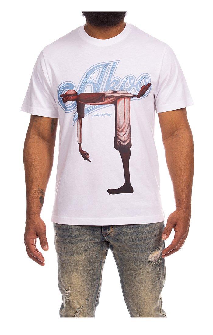 AKOO Men's No Hitter Short Sleeve Knit Tee - White - WHITE